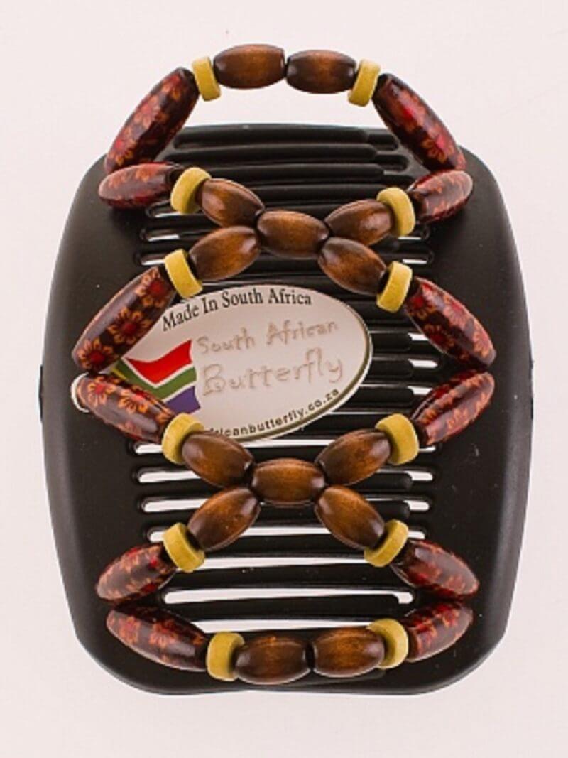 Заколка с двумя гребешками African Butterfly Beada010 на чёрном гребне. Для волос аксессуары African Butterfly Beada010 на чёрном гребне