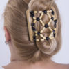 Купить красивую заколку для волос African Butterfly Ndbele 002 бежевая для блондинок